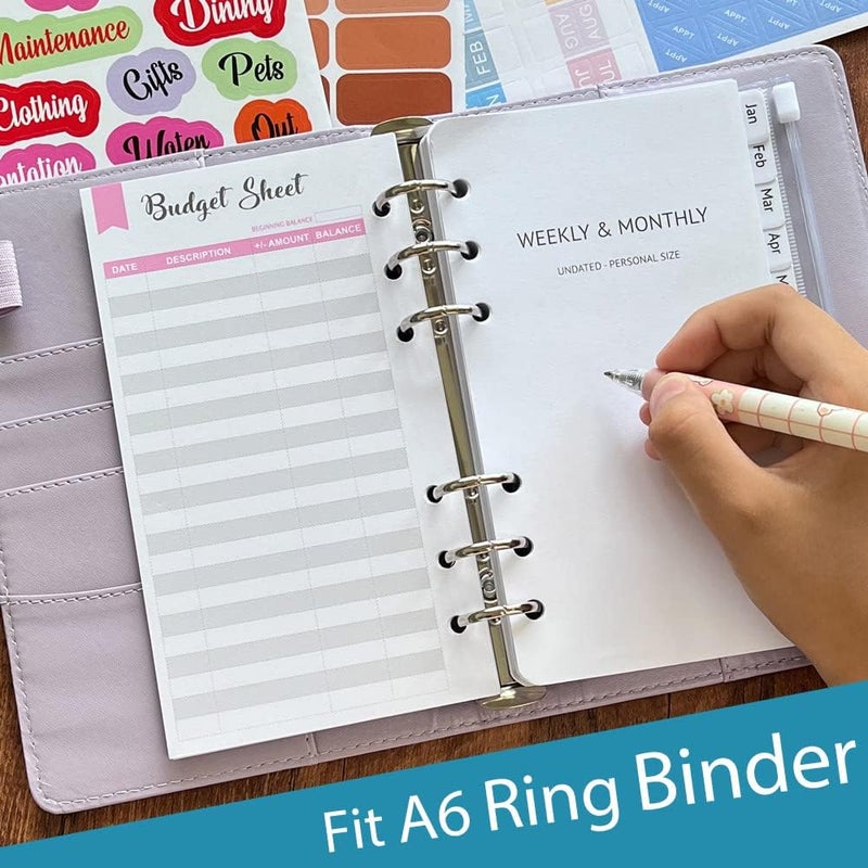 Fan&Ran Set of 90 Sheets Expense Tracker, 6-Hole Punched Budget Sheets for A6 Budget Binder, 3 3/4" x 6 3/4" - Image 2
